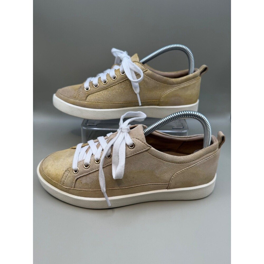 Vionic Winny Womens Gold Metallic Leather Arch Support Lace Up Sneakers Size 7.5 - Picture 4 of 7